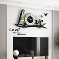3D Love Wall Clock Acrylic Wall Decor