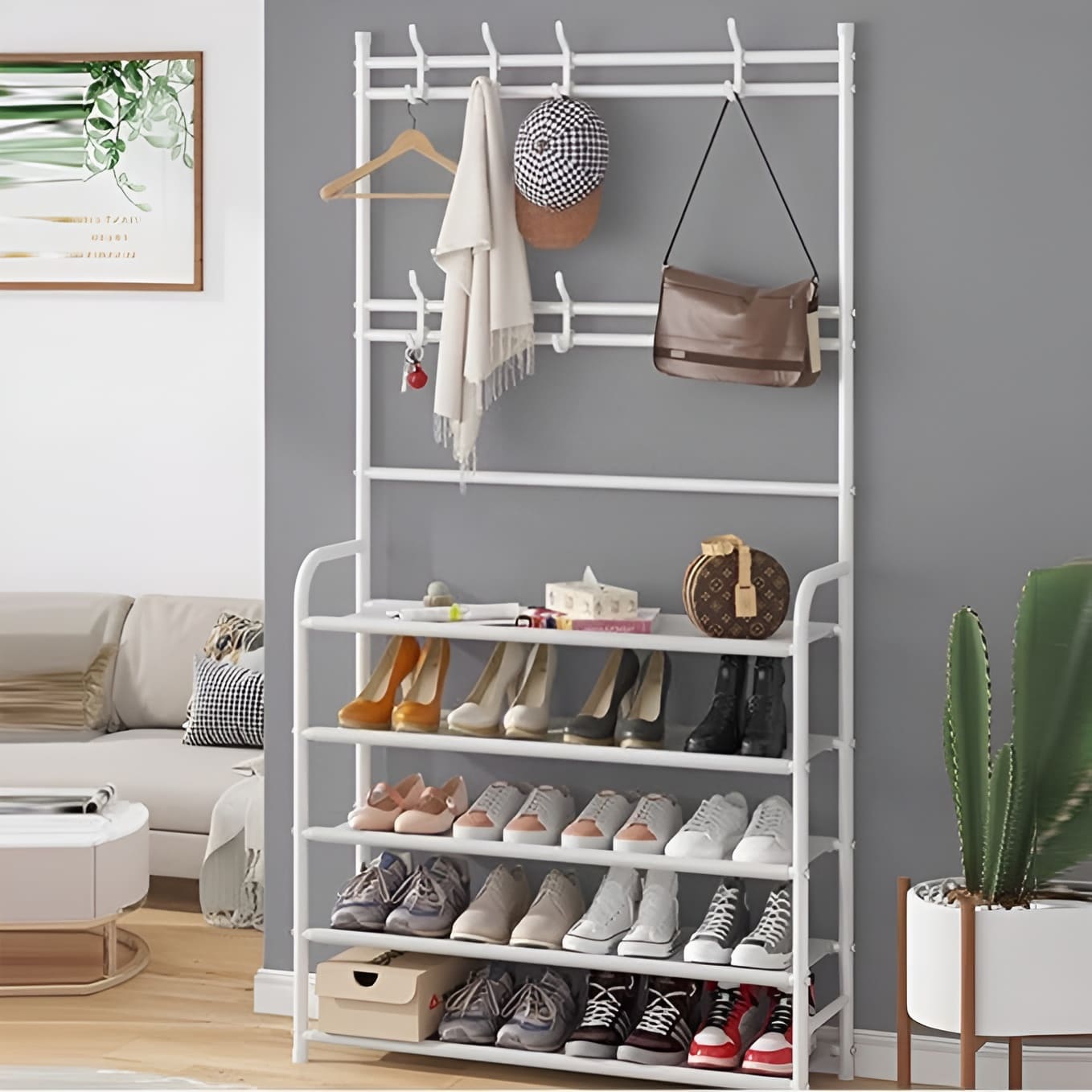 Hanging shoe organizer